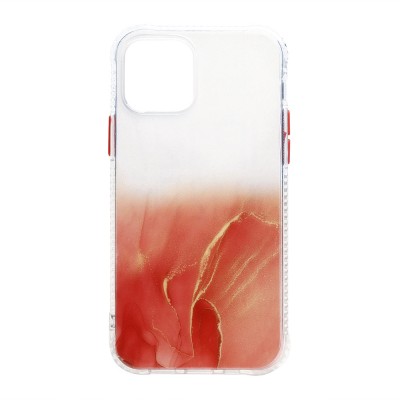 iPhone 12 / 12 Pro Kemény Tok Márvány Narancs