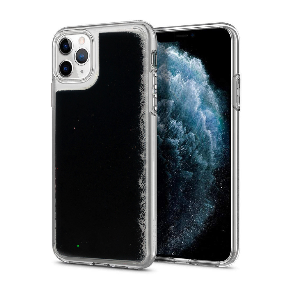 iPhone 13 Liquid folyékony flitteres tok fekete