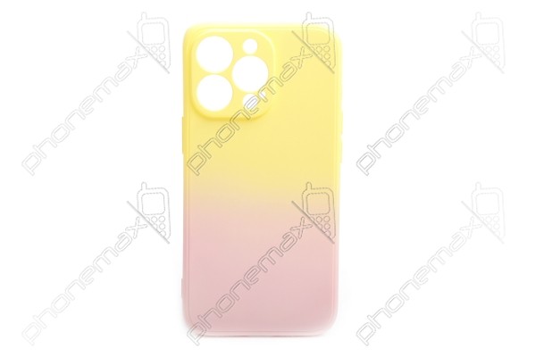 TJ SZÍNÁTMENETES IPHONE 13 PRO 6.1 GUMIS TPU TOK SÁRGA-RÓZSASZÍN