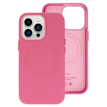 Magsafe bőr tok Iphone 15 pro pink