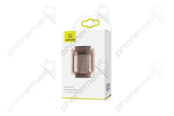 USAMS ZB074 APPLE WATCH 4/5 44MM NYLON TÉPŐZÁRAS SPORT SZÍJ Rosegold