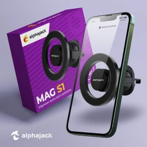 Alphajack MAG S1 mágneses telefontartó szellőzőre (Magsafe kompatibilis)
