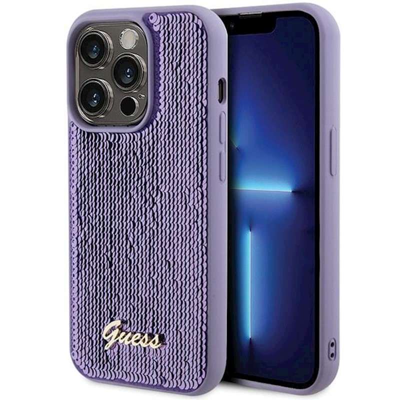 Guess Tok iPhone 15 Pro 6,1" GUHCP15LPSFDGSU Lila Flitteres