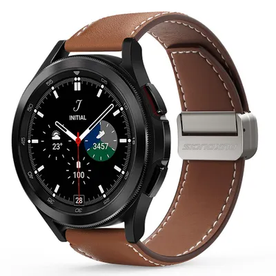 DUX DUCIS YA - eredeti bőr szíj Samsung/Huawei/Honor Watch (22mm) barna