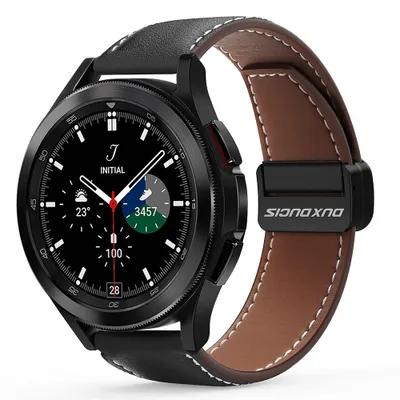 DUX DUCIS YA - eredeti bőr szíj Samsung/Huawei/Honor Watch (22mm) fekete