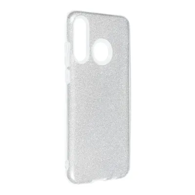 Huawei P30 Lite ezüst átlátszó csillogós tok