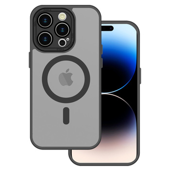 Tel Protect Magsafe Kompatibilis Tok Kameravédő Üveggel -Iphone 15 Pro- matt/fekete