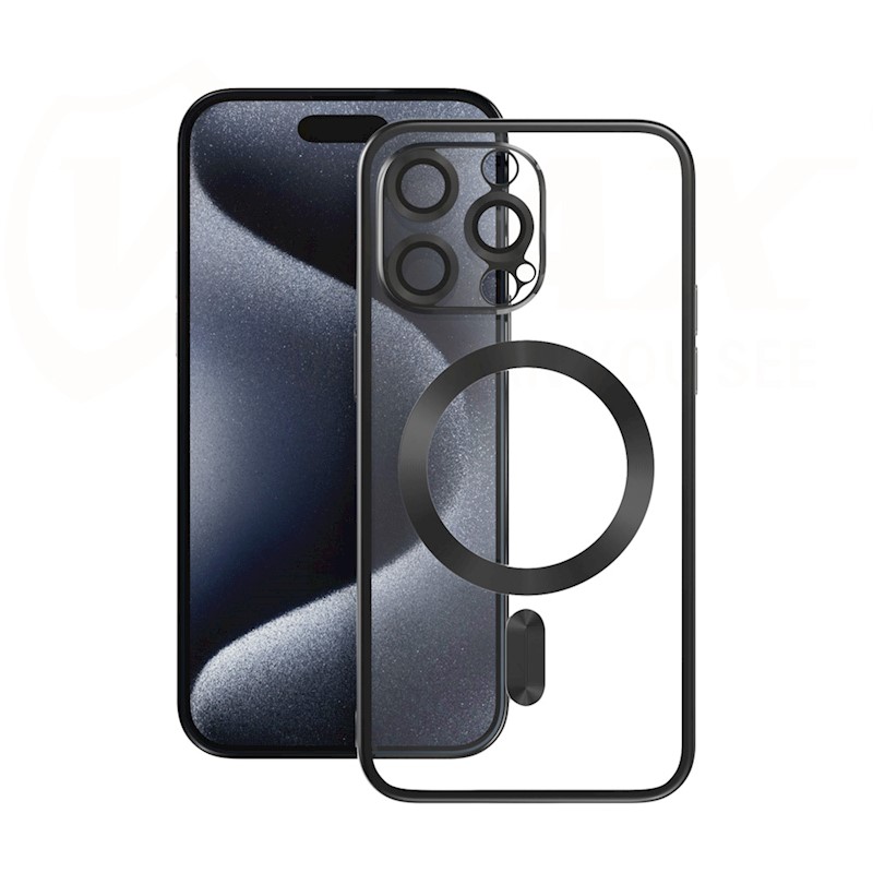 Vmax Electroplating Mag TPU tok iPhone 15 Pro Max 6,7" fekete