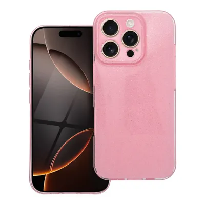 Átlátszó csillogó tok 2mm IPHONE 16 Pro pink
