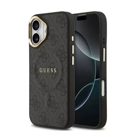 Guess PU Leather Classic Logo MagSafe Apple iPhone 17 (6.3) hátlapvédő tok fekete (GUHMP17SP4MSEGCK)