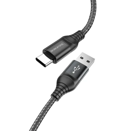 Borofone BX111 Feliz - USB - C típusú kábel - 3A 1 méter fekete