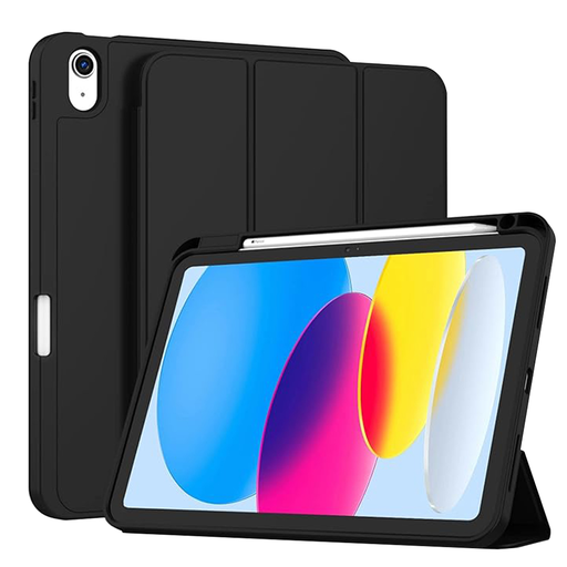 Techsuit - Flex háromrétű (ceruzatartóval) - iPad 10 (2022) 10,9 - Fekete tok