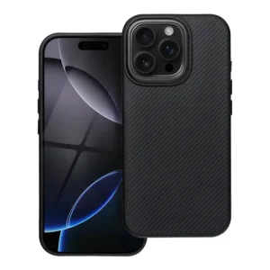iPhone 17 Pro / 18 Pro fekete Carbon Elite Mag Cover MagSafe kompatibilis tok