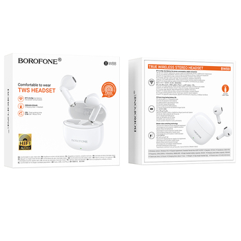Borofone TWS Bluetooth Fülhallgató BW88 Deep Rhyme fehér