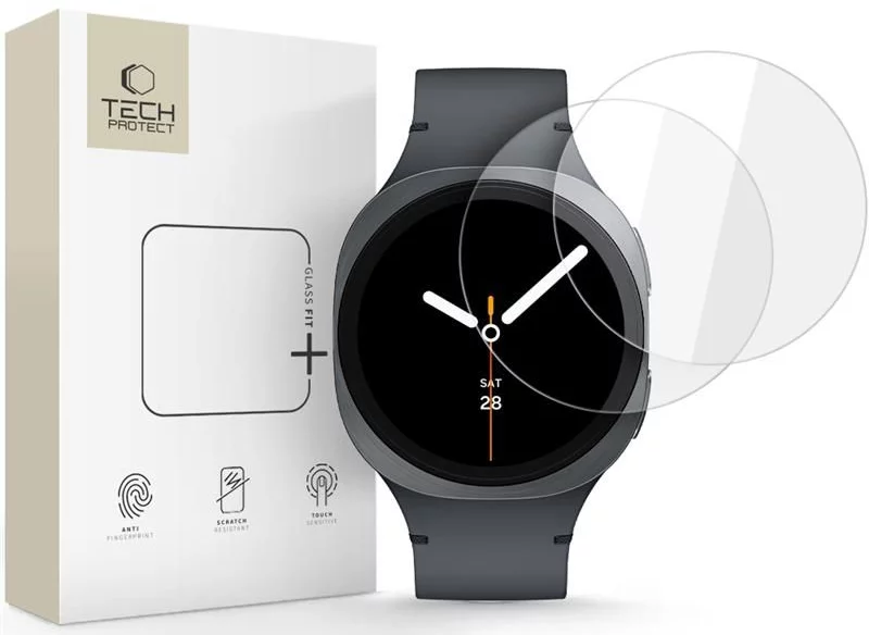 Edzett üveg Tech-Protect Glass Pro+ 2-PACK Samsung Galaxy Watch 4 / 5 / 6 / 7 / 8 (44 mm) Clear üvegfólia