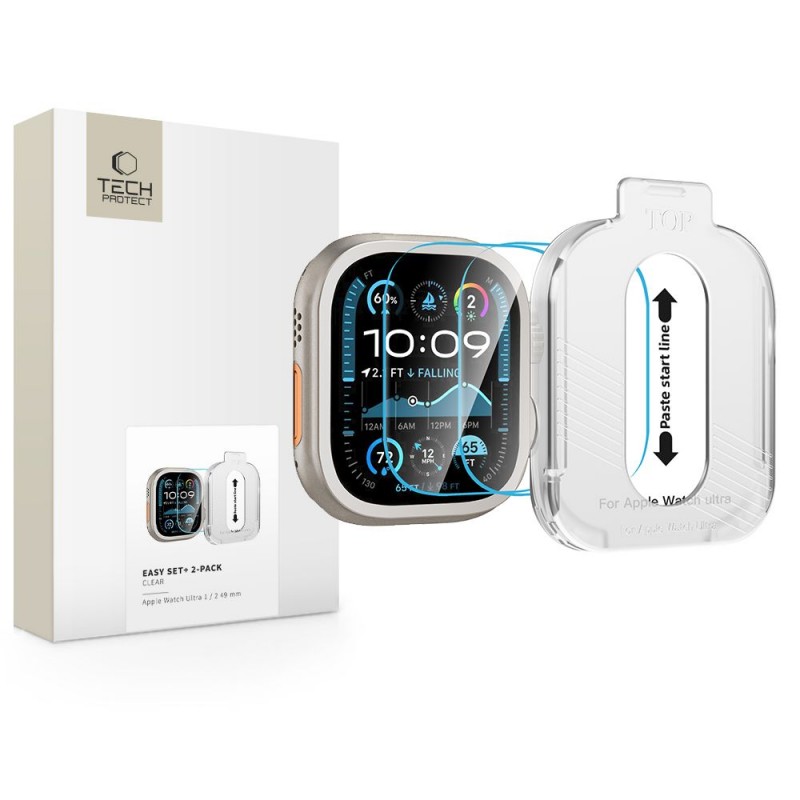 Apple iWatch Ultra 49mm 2 darabos Tech-Protect üvegfólia - Átlátszó