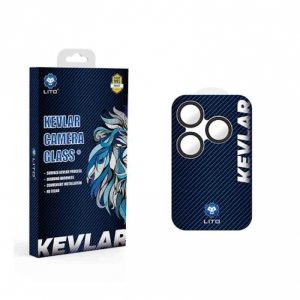 Apple iPhone 16 Pro/16 Pro Max Lito Kevlár Titanium Kameravédő Üvegfólia - ezüst