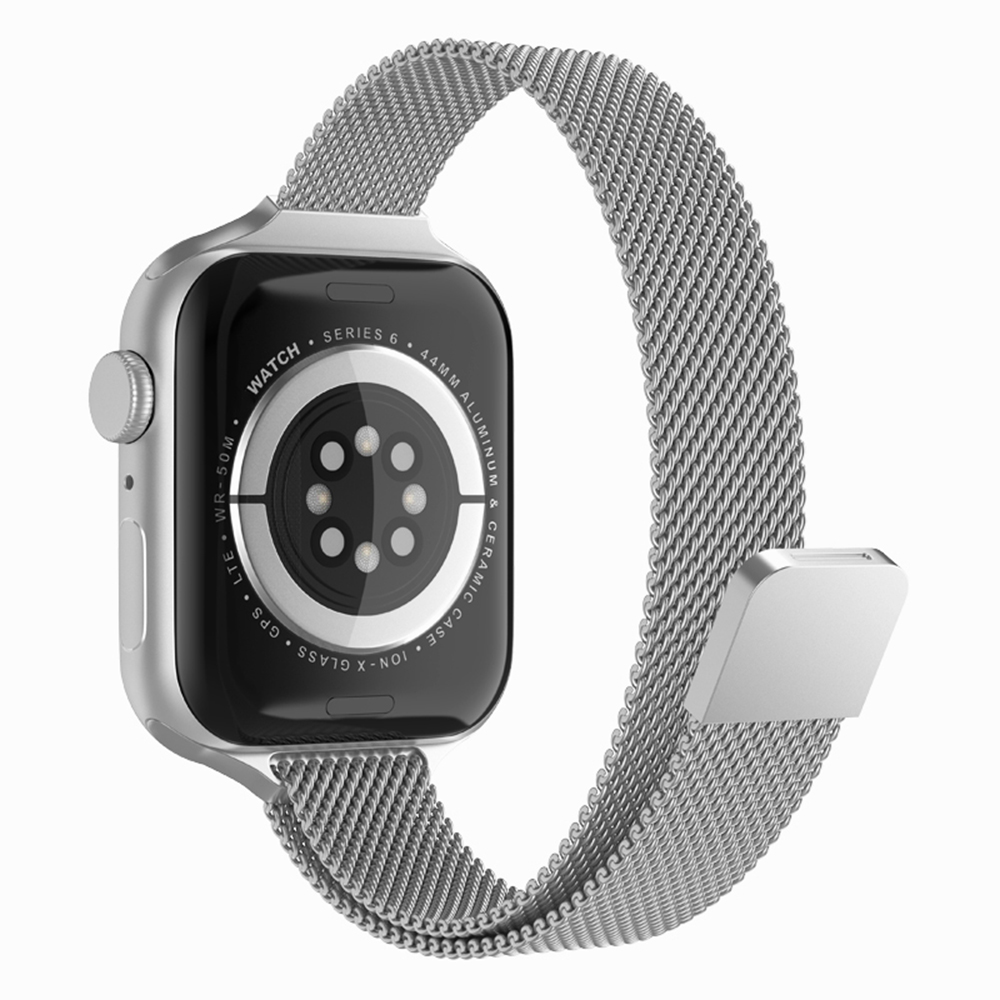 Techsuit - Watchband (W034) - Apple Watch szíj 1/2/3/4/5/6/7/8/9/10/11/SE/SE 2/SE 3/Ultra/2/3 (42/44/45/46/49mm) - ezüst