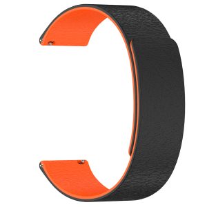 Techsuit - Watchband 22mm óraszíj (W074) - Samsung Galaxy Watch (46mm)/Watch 3/Gear S3, Huawei Watch GT/GT 2 (46mm) - Fekete / Narancs