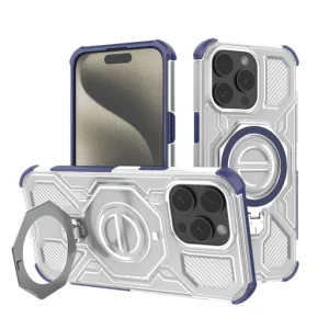 iPhone 15 Pro Max tok - Techsuit - Carbon Shield PRO - Kék Átlátszó