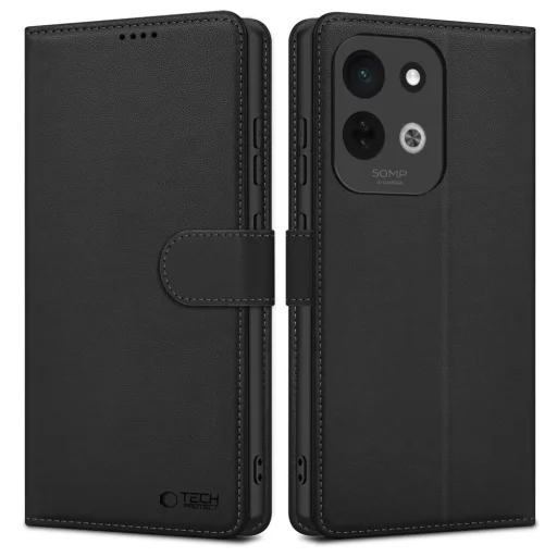 Xiaomi Redmi 17 4G / 5G fekete Tech-Protect Wallet pénztárcatok fliptok