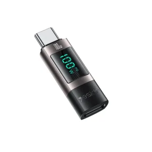 Yesido OTG Adapter GS24 - Type C (férfi) to Type C (női) - LCD kijelzővel fekete