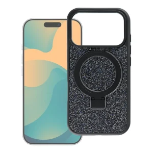 Fekete tok iPhone 17 Quartz Circle Stand Mag Cover