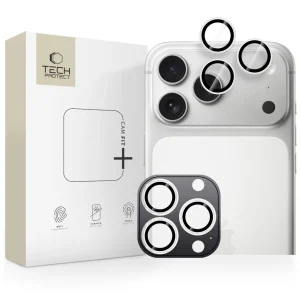 Tech-Protect CamRing Fit+ iPhone 14 Pro / Max, 15 Pro / Max, 16 Pro / Max, 17 Pro / Max készülékhez kamera lencsevédő ezüst