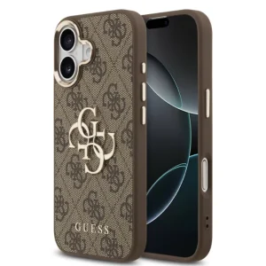 Guess PU Leather 4G Logo Apple iPhone 17 Pro Max hátlapvédő tok barna (GUHCP17X4GMGCBR)