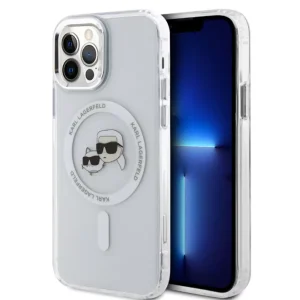 Karl Lagerfeld IML K&CH Heads Metal Frame MagSafe Apple iPhone 17 (6.3) hátlapvédő tok átlátszó (KLHMP17SHLSKCH)