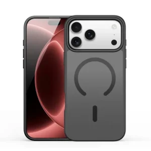 Apple iPhone 18 Pro / 17 Pro fekete DUX DUCIS Yind MagSafe kompatibilis tok, nyitott gyűrűs változat