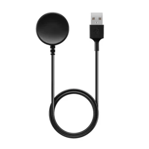 Techsuit - Vezeték nélküli töltőkábel okosórához (TSC12) - Samsung Galaxy Watch 3/4/5/6-hoz, USB, 2.5W, asztali tartóval - Fekete